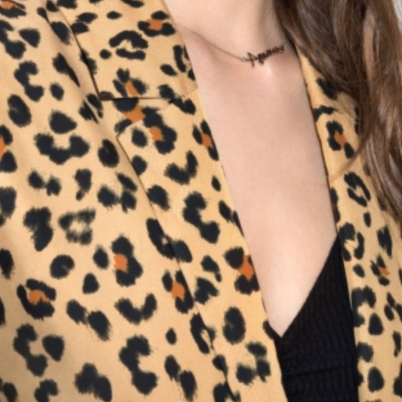 & Other Stories Leopard Print Blazer with Belt - Picture 3 of 6
